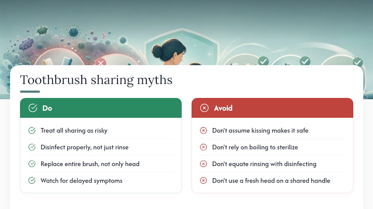 Common Myths About Sharing a Toothbrush — overview diagram