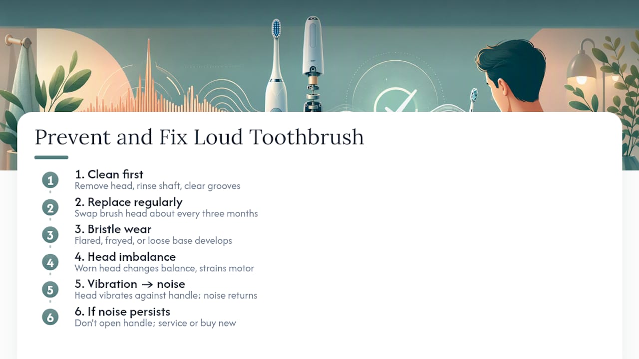 Toothbrush head wear causing vibration