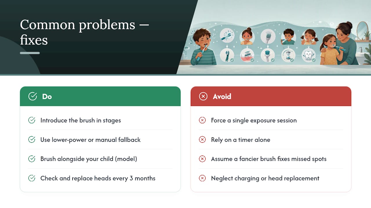 What Common Problems Come Up With Kids and Electric Toothbrushes? — overview diagram