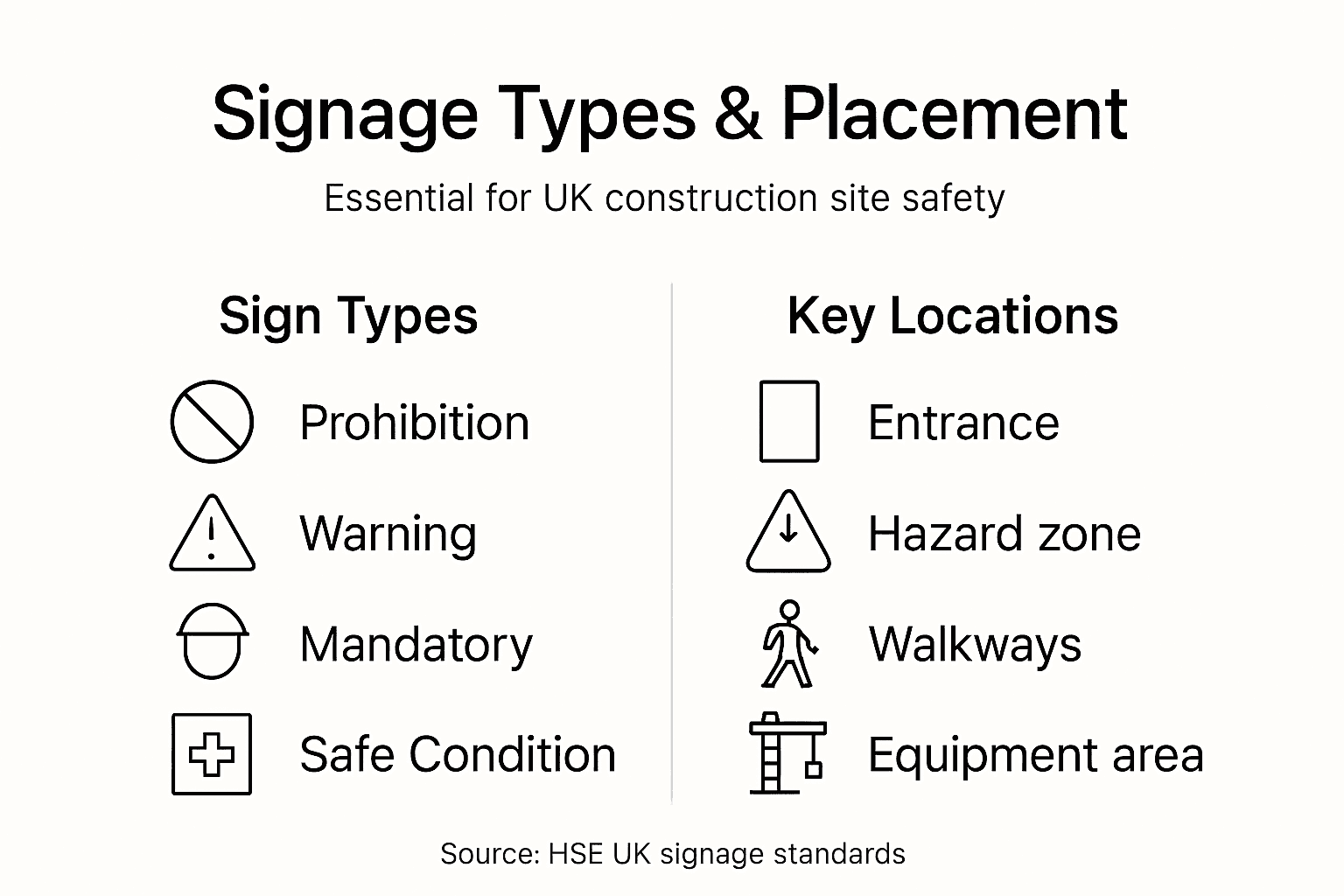 Infographic of signage types and placement