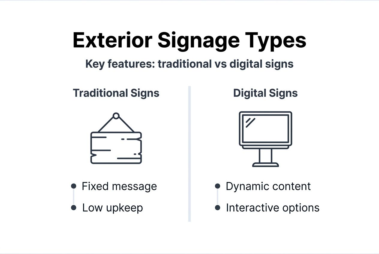 Infographic comparing traditional and digital signage