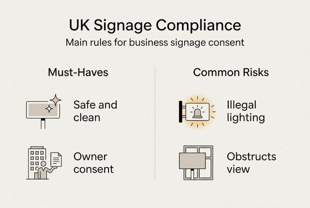 Infographic main UK signage compliance rules