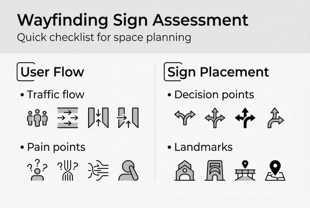 Infographic showing wayfinding assessment review
