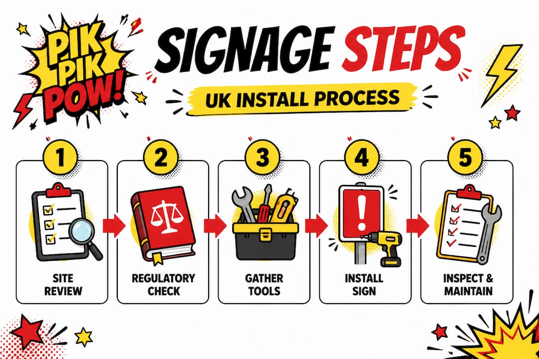 Infographic shows UK signage install steps