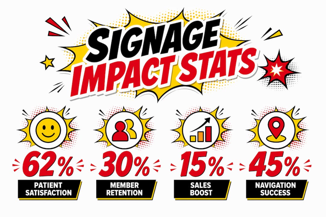 Infographic showing key signage impact statistics