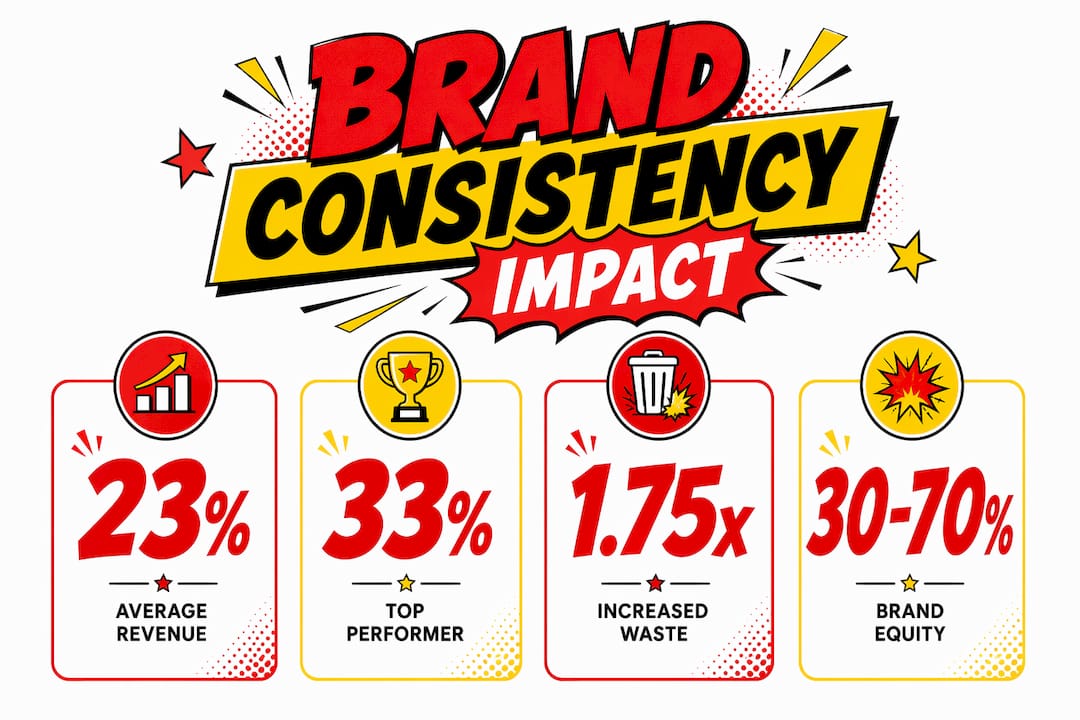 Infographic showing key brand consistency statistics