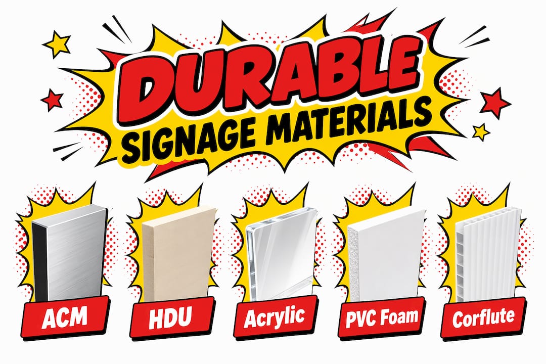 Infographic ranking durable signage materials