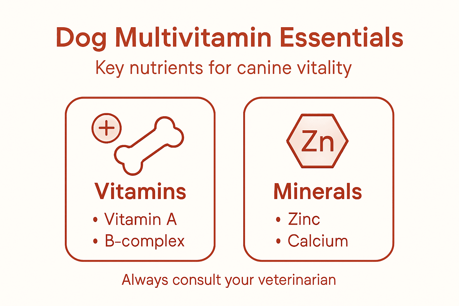 Infographic showing vital nutrients for dogs