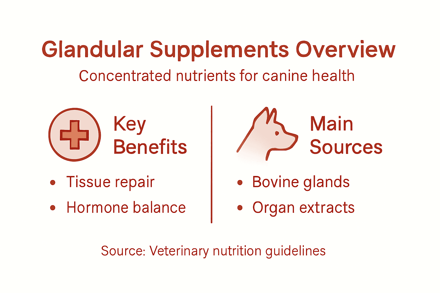 Infographic covering glandular supplement benefits