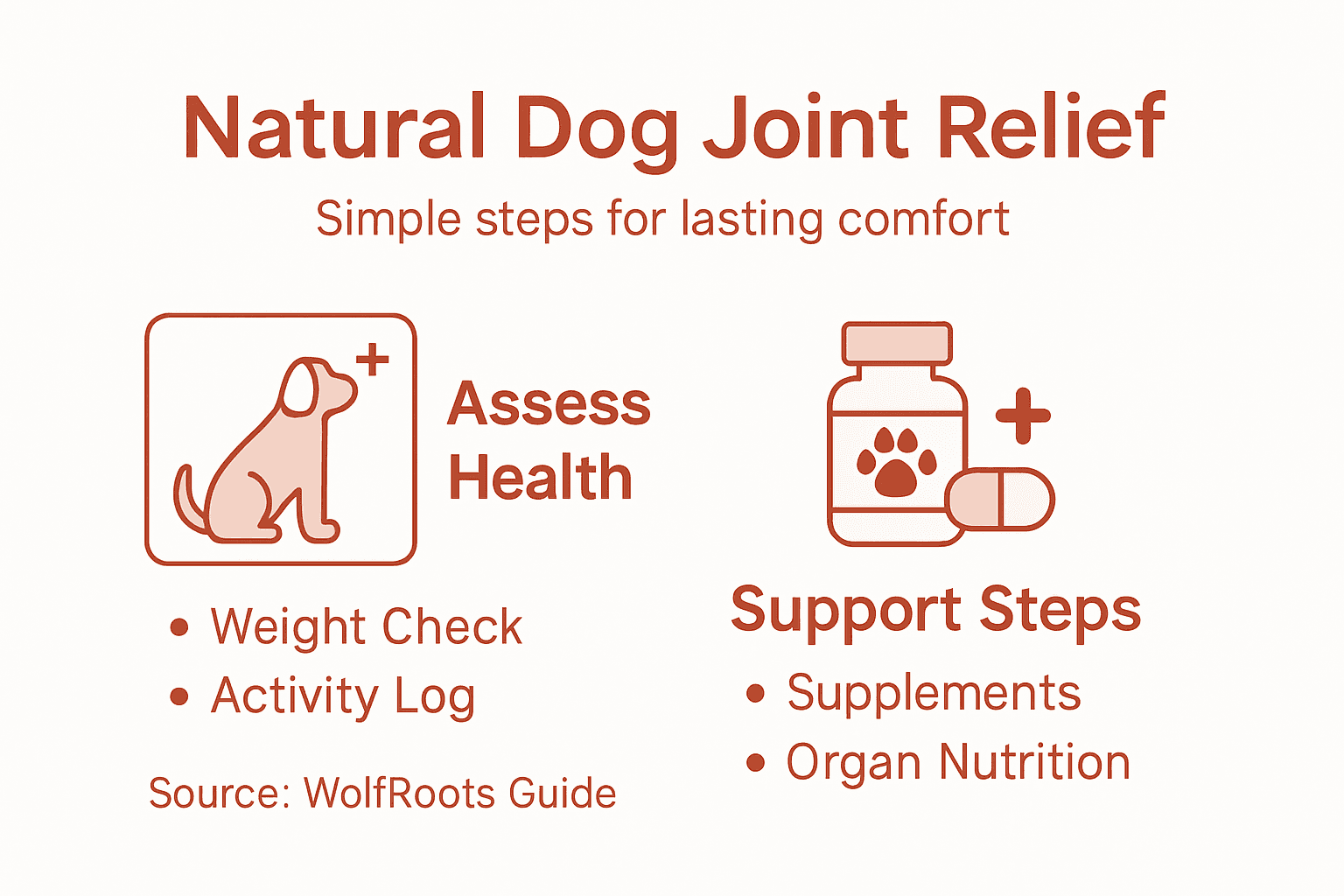 Infographic about natural dog joint relief steps