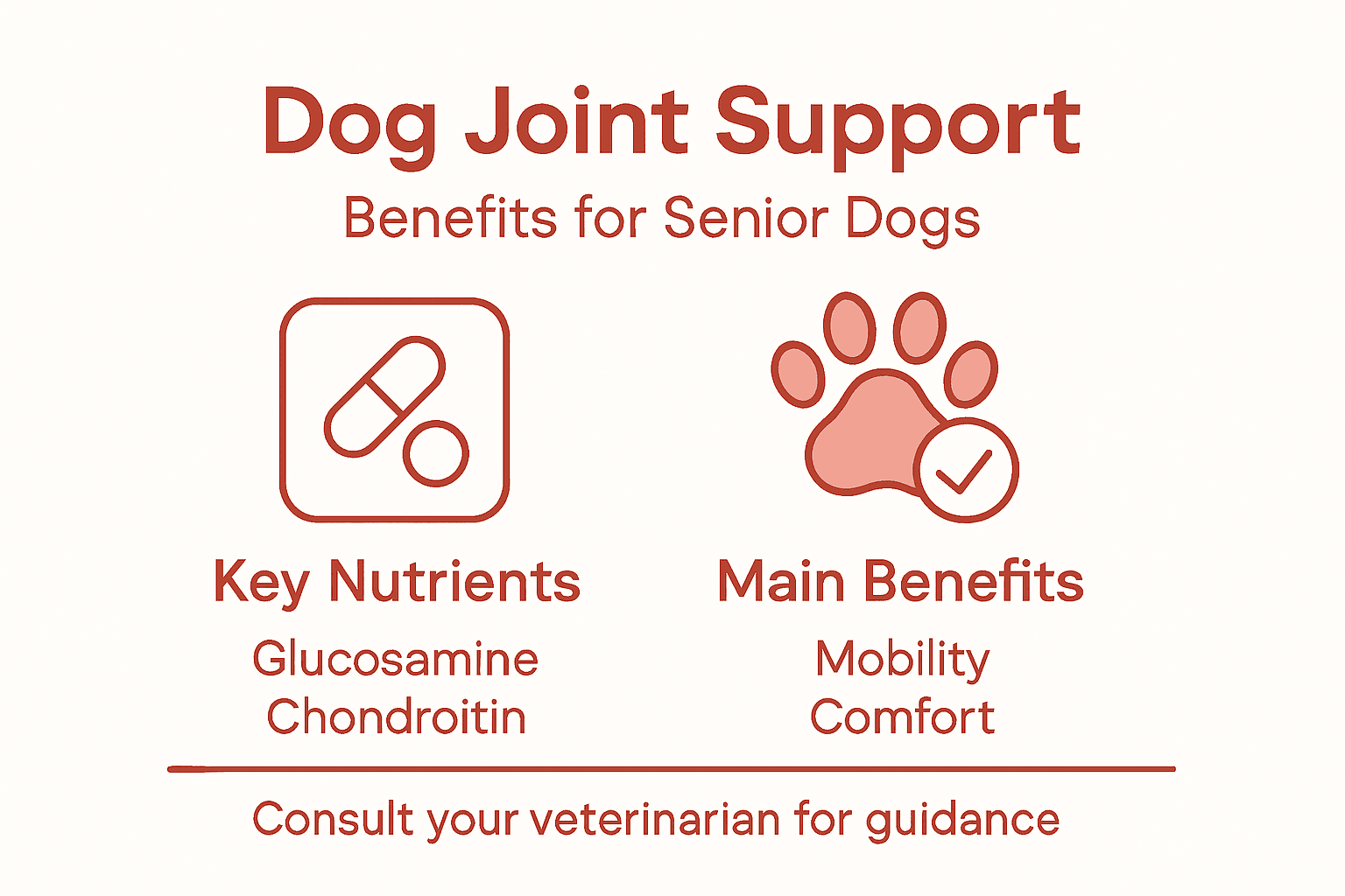 Infographic showing joint support benefits for dogs