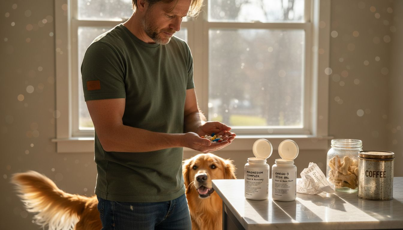 Owner selecting organ-based dog supplements