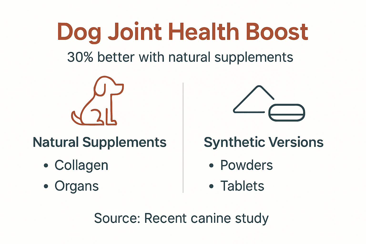 Infographic showing joint health natural vs synthetic