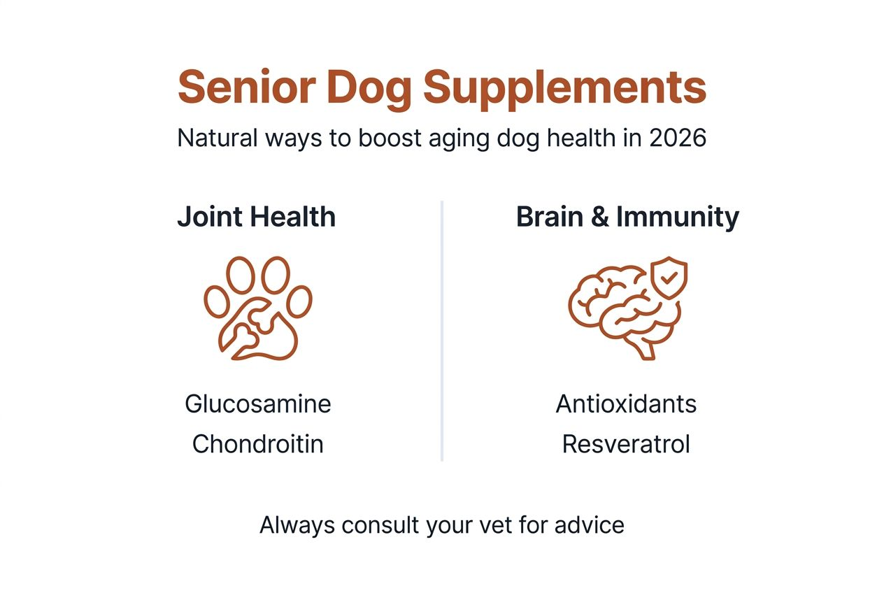 Infographic on senior dog supplement health benefits