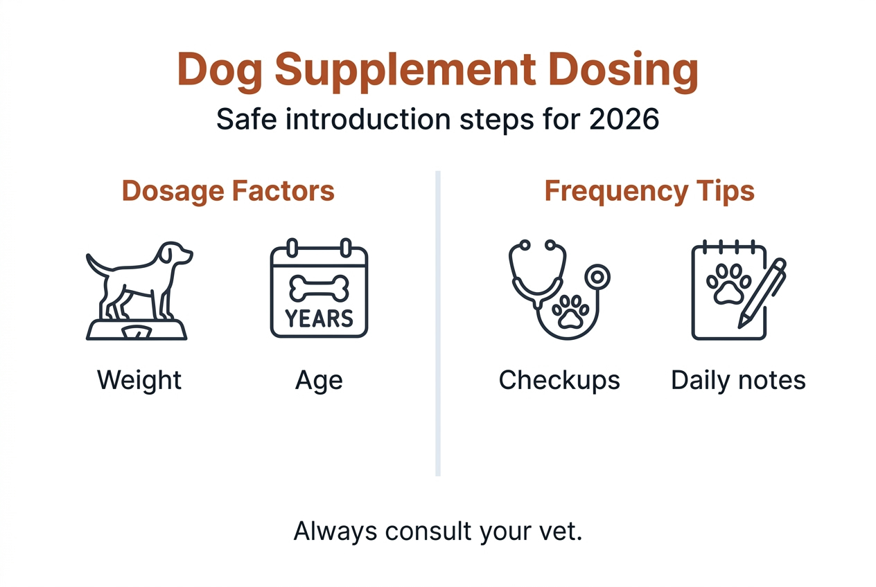Infographic on safe dog supplement dosing tips