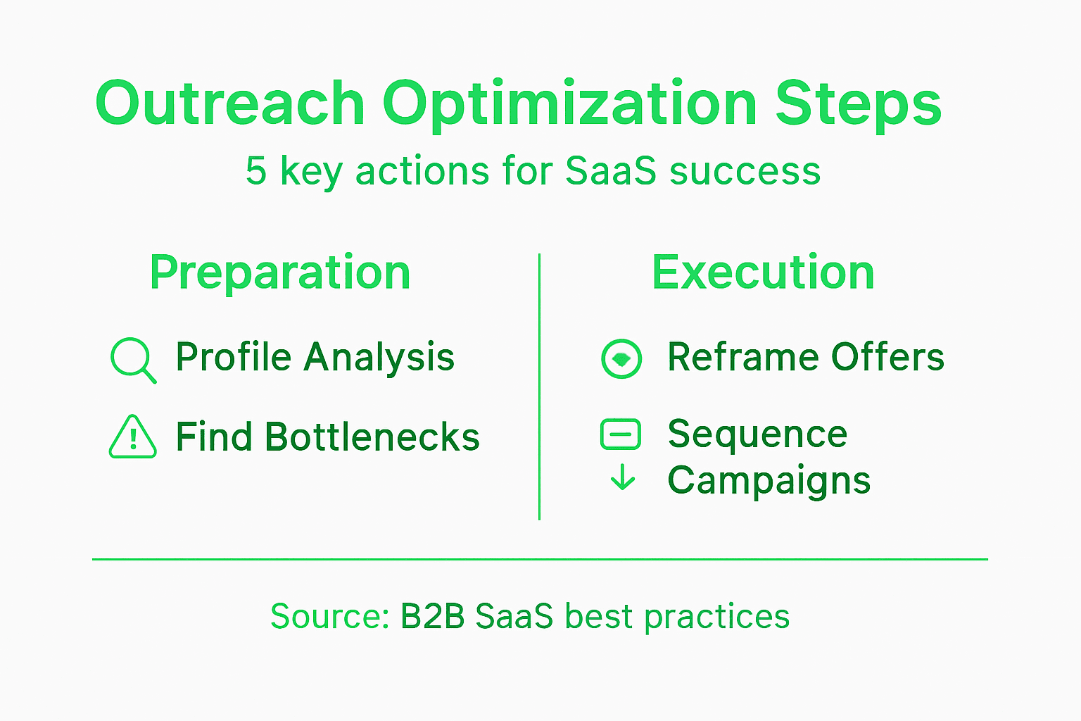 Infographic of key SaaS outreach optimization steps