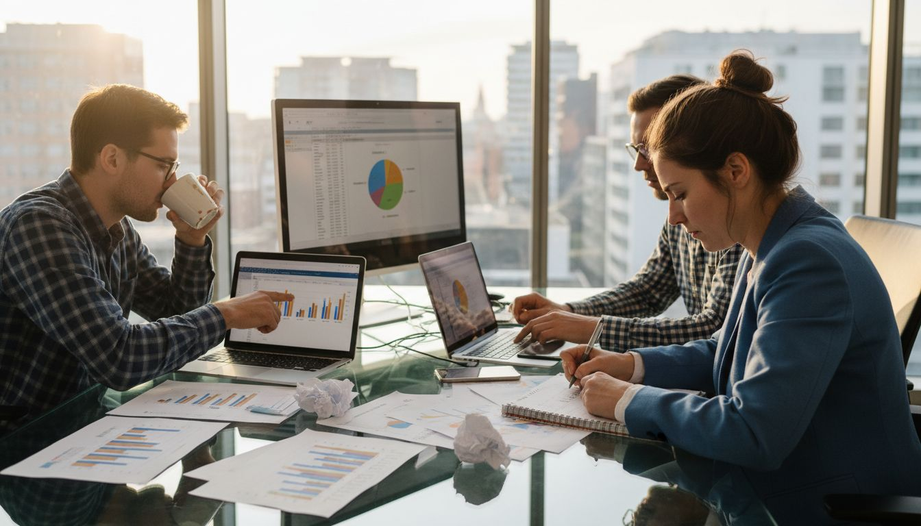 Im Marketing-Meeting diskutiert das Team den Einsatz von KI.