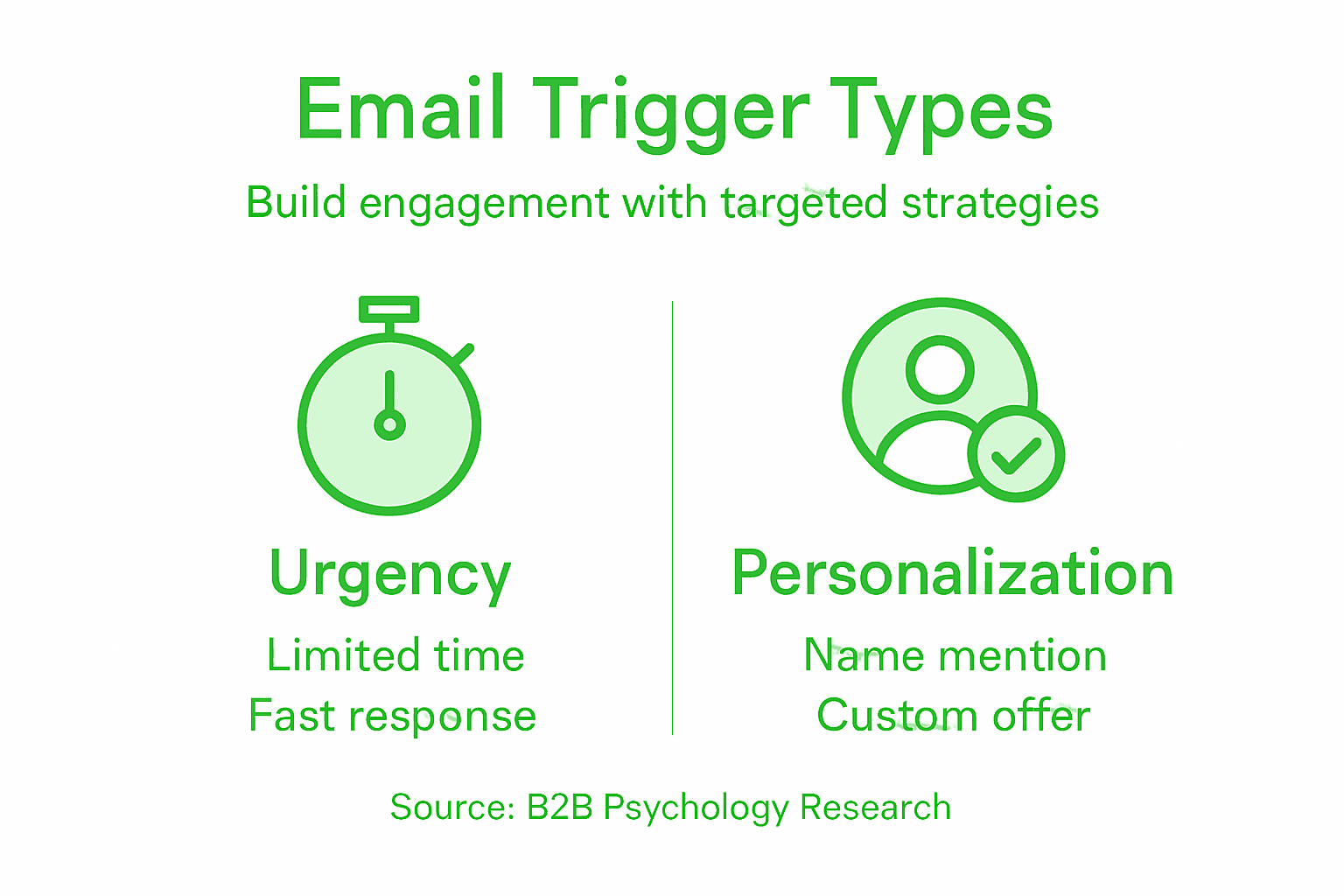 Infographic showing psychological triggers in email