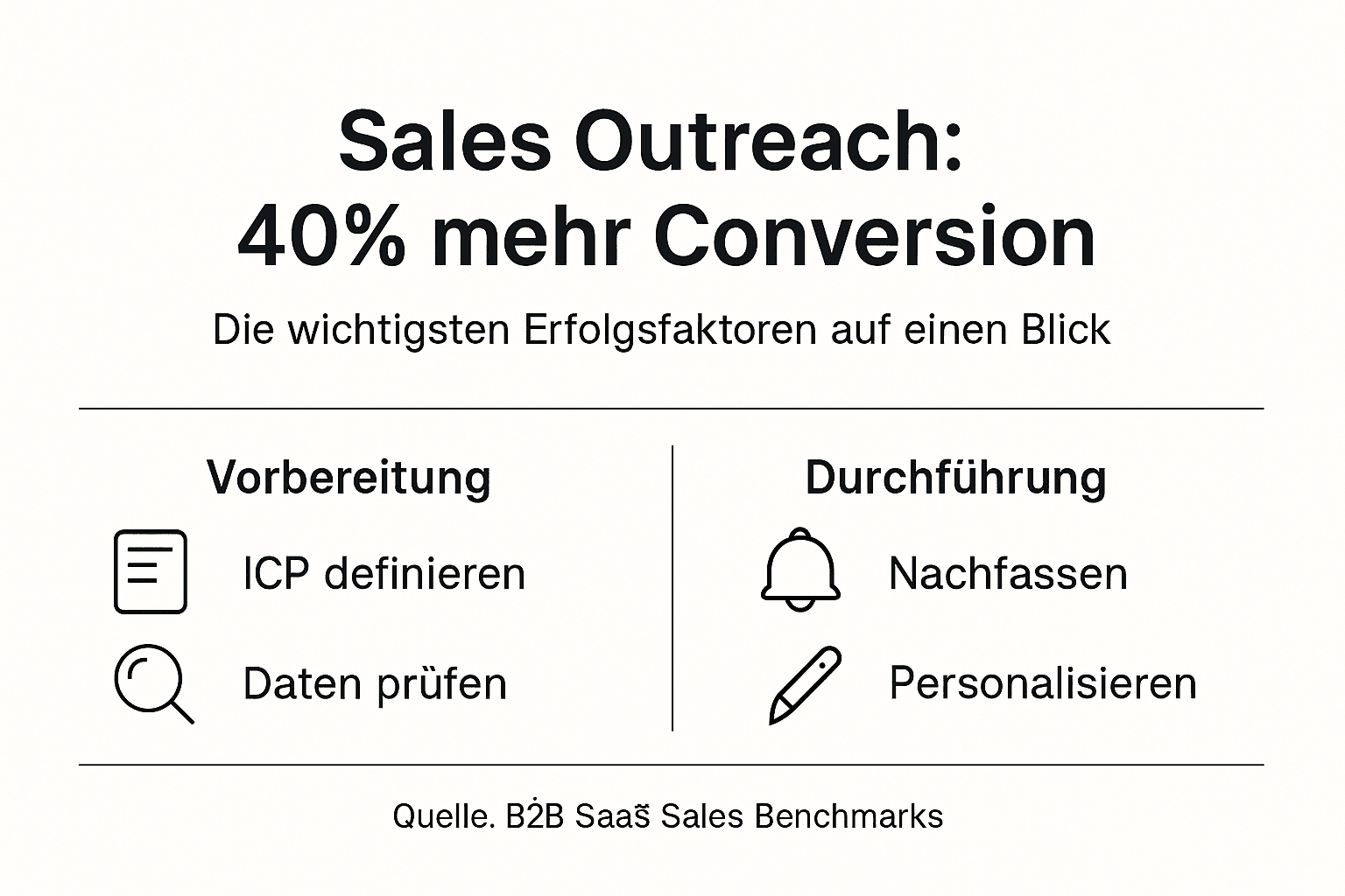 Grafik: Die wichtigsten Erfolgsfaktoren für erfolgreiche Vertriebsansprachen auf einen Blick