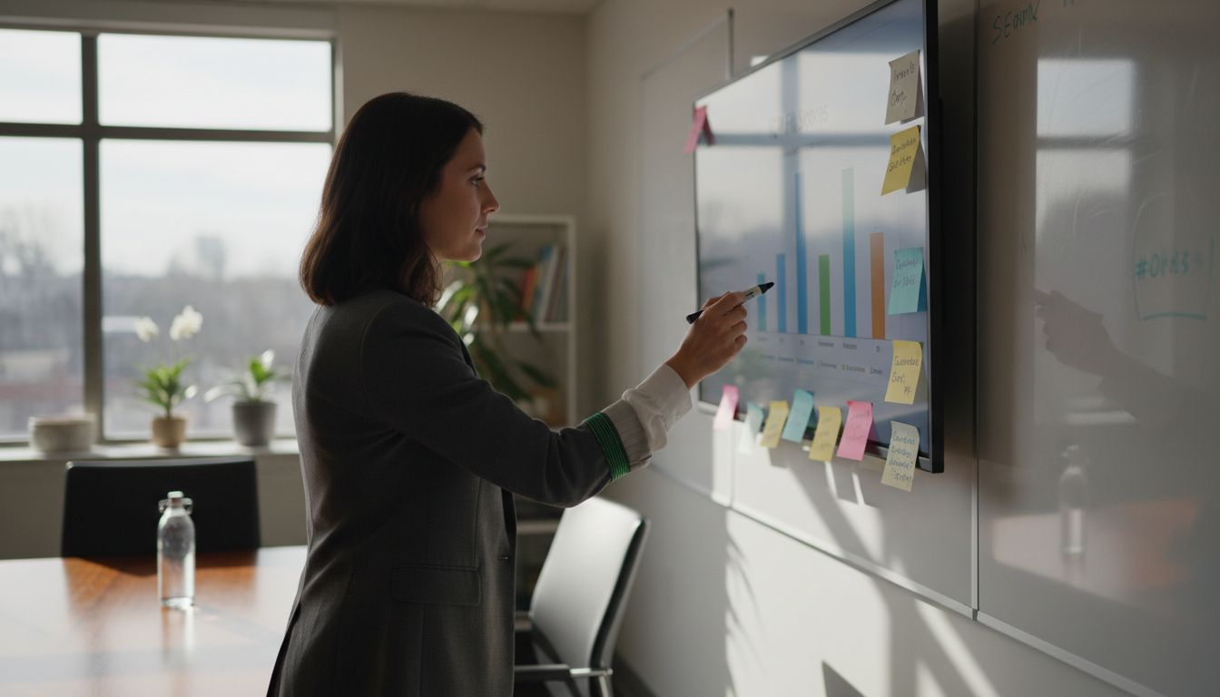 Analyst presenting customer profile targeting chart