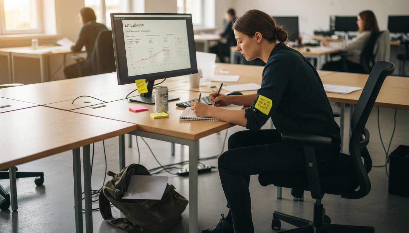 Eine Marketing-Expertin analysiert die Kennzahlen einer aktuellen E-Mail-Kampagne.