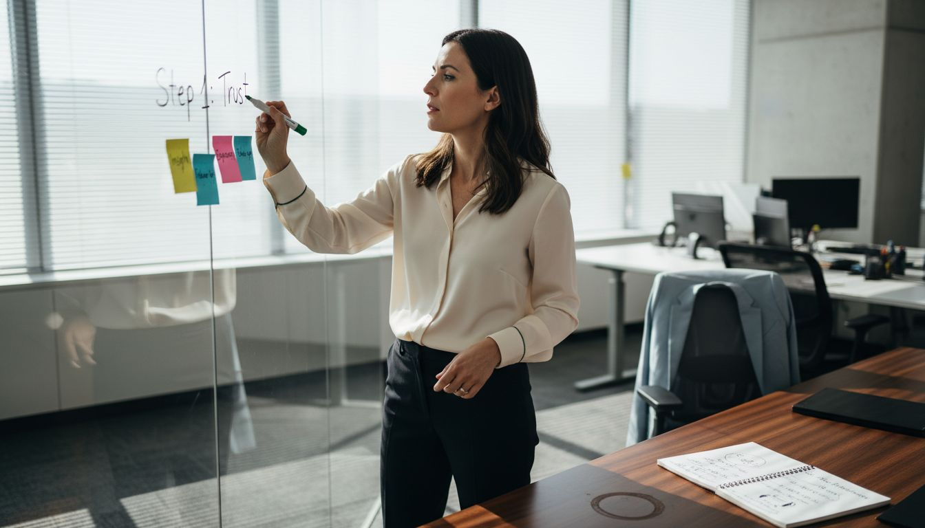 Strategist mapping cold email sequence steps