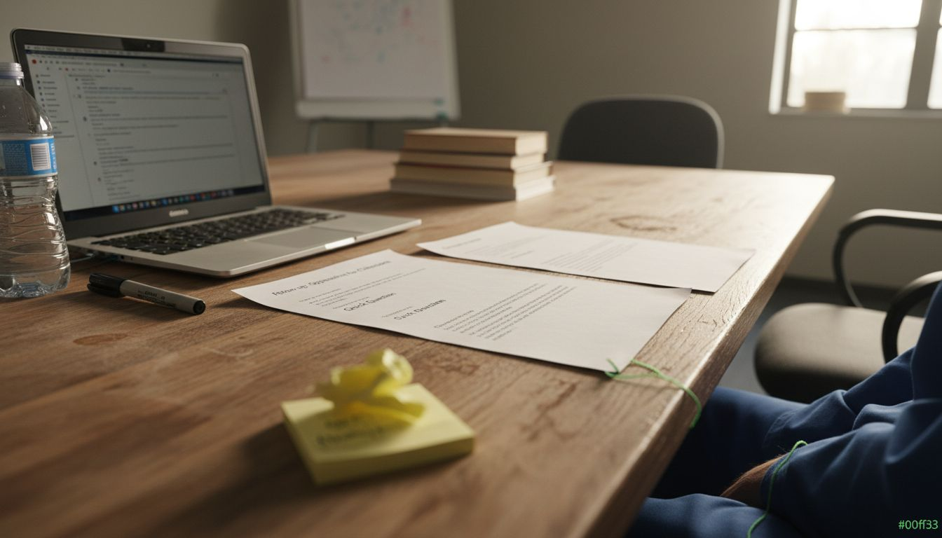 Drafted cold email sequence on meeting table