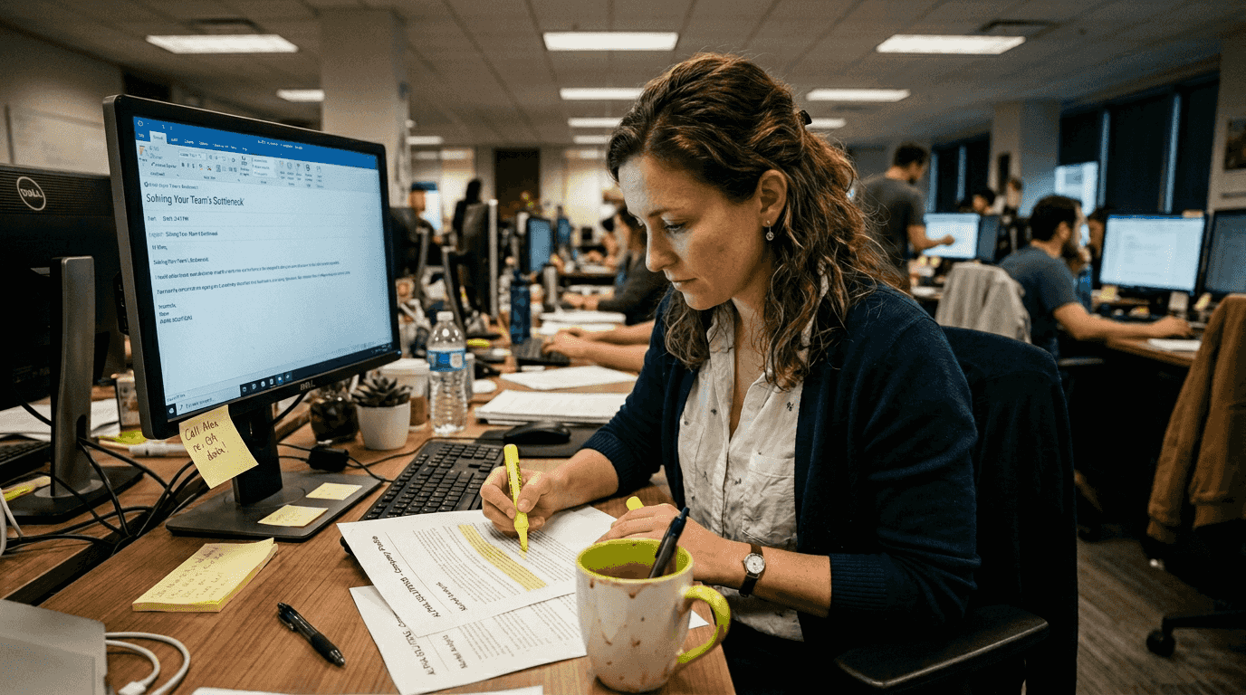 Woman researches for personalized outreach email