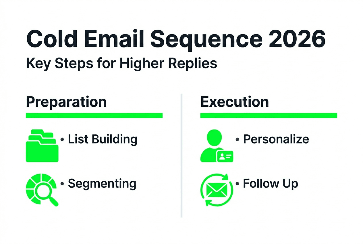 Infographic of cold email sequence steps