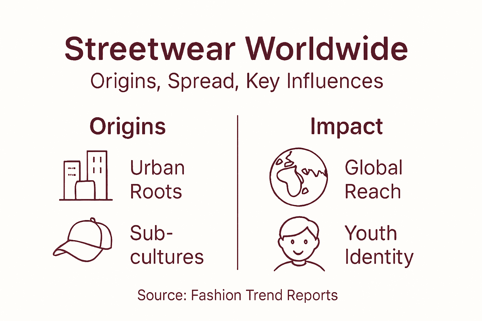 Infographic on streetwear global spread and impact