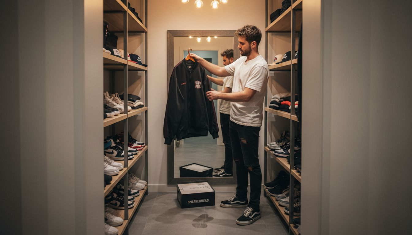 Trying premium streetwear in organized closet