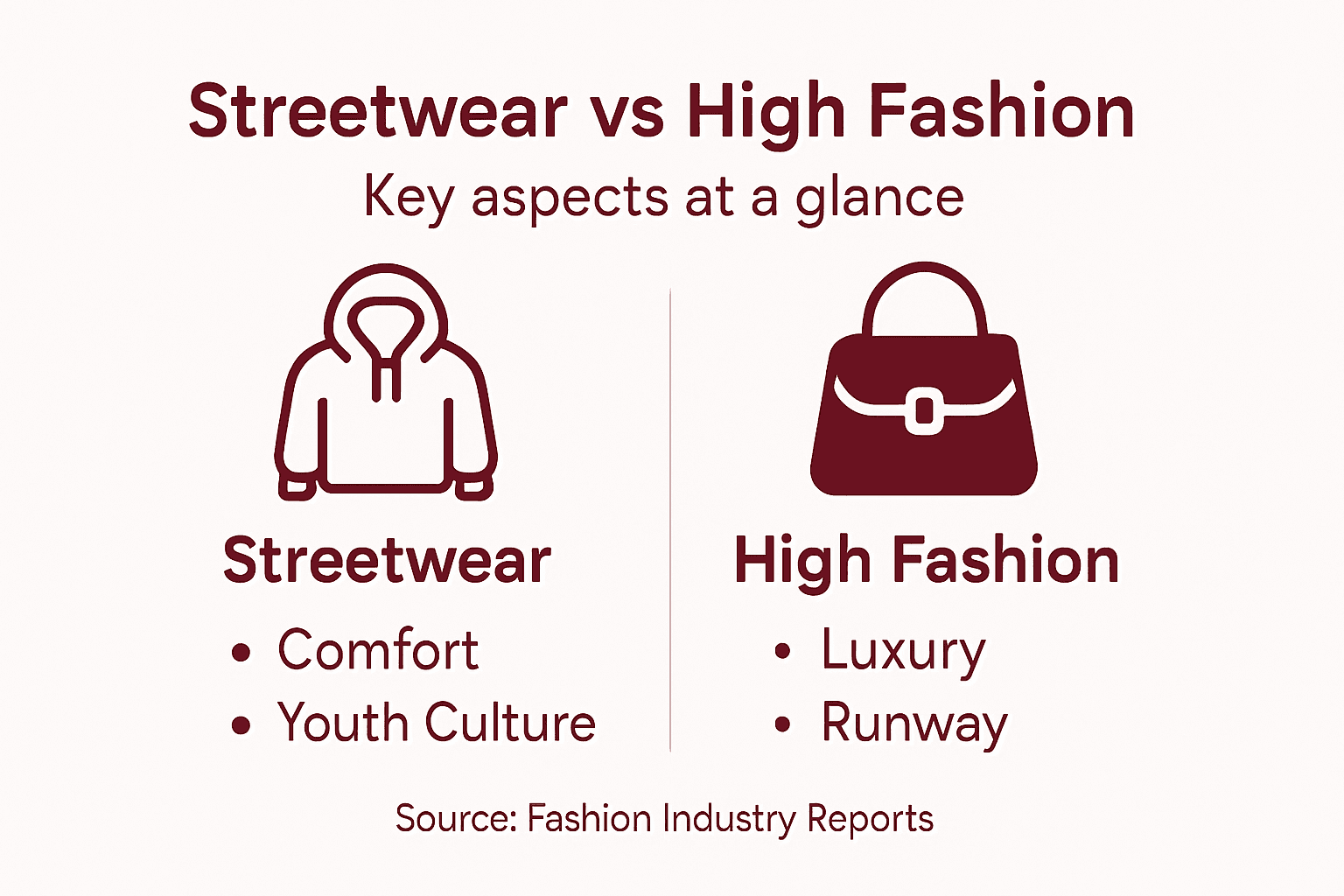 Infographic comparing streetwear and high fashion