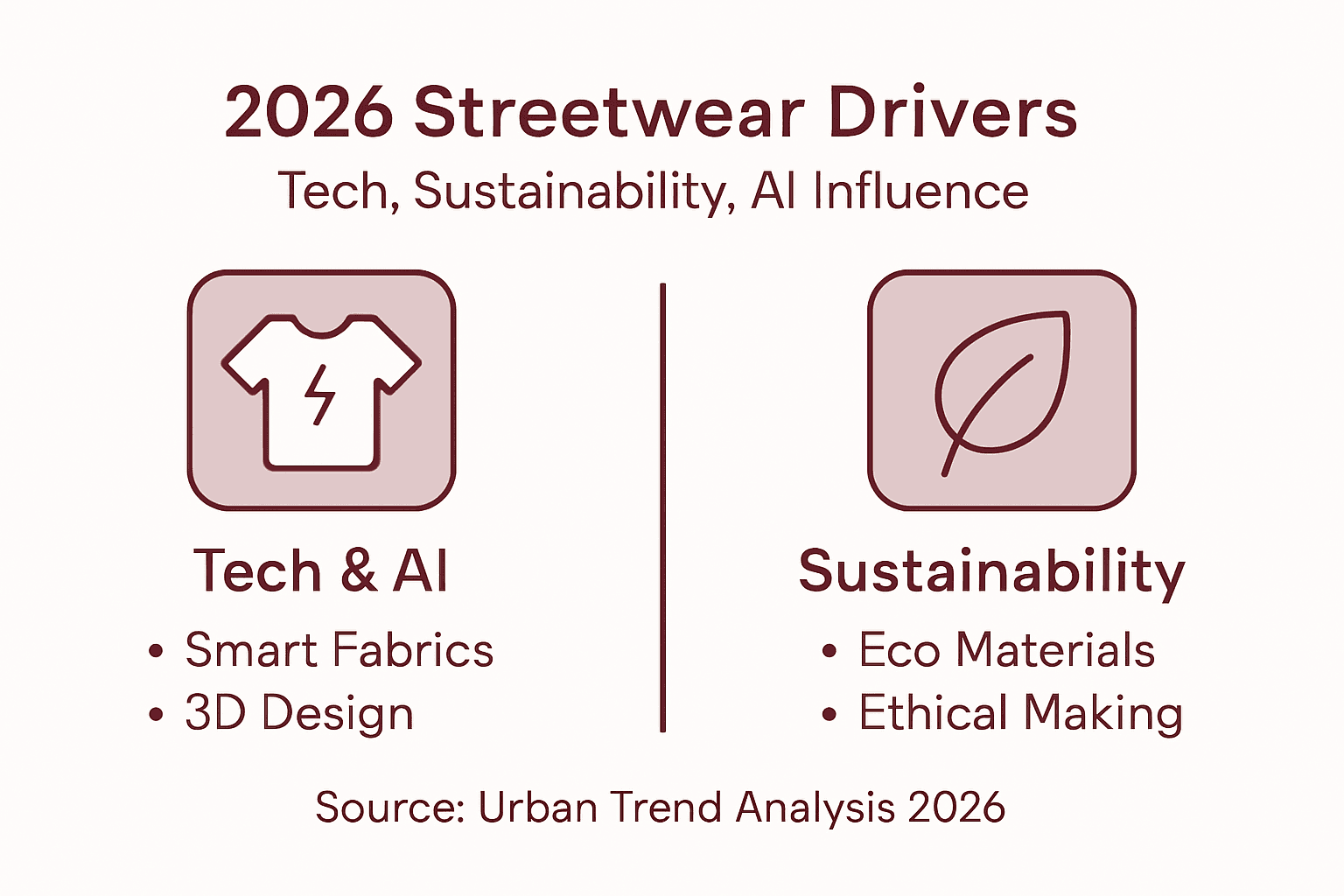 Infographic showing tech and sustainability in streetwear