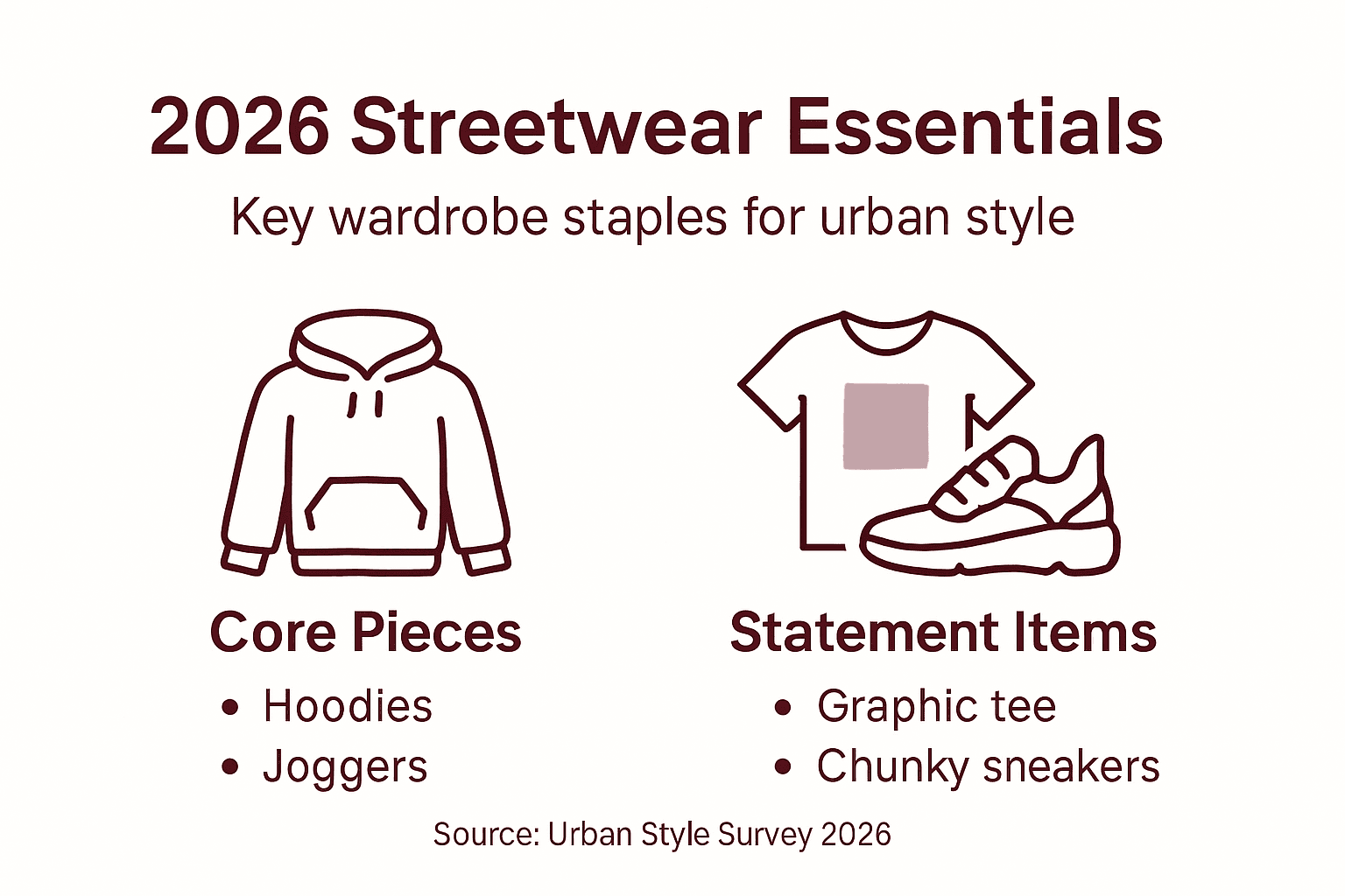 Infographic on streetwear essentials in 2026