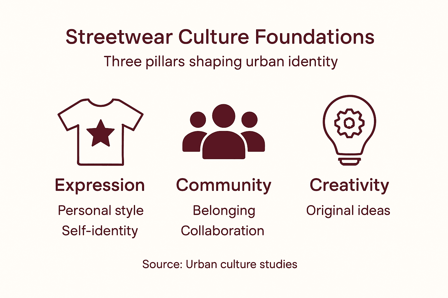 Infographic of streetwear culture pillars