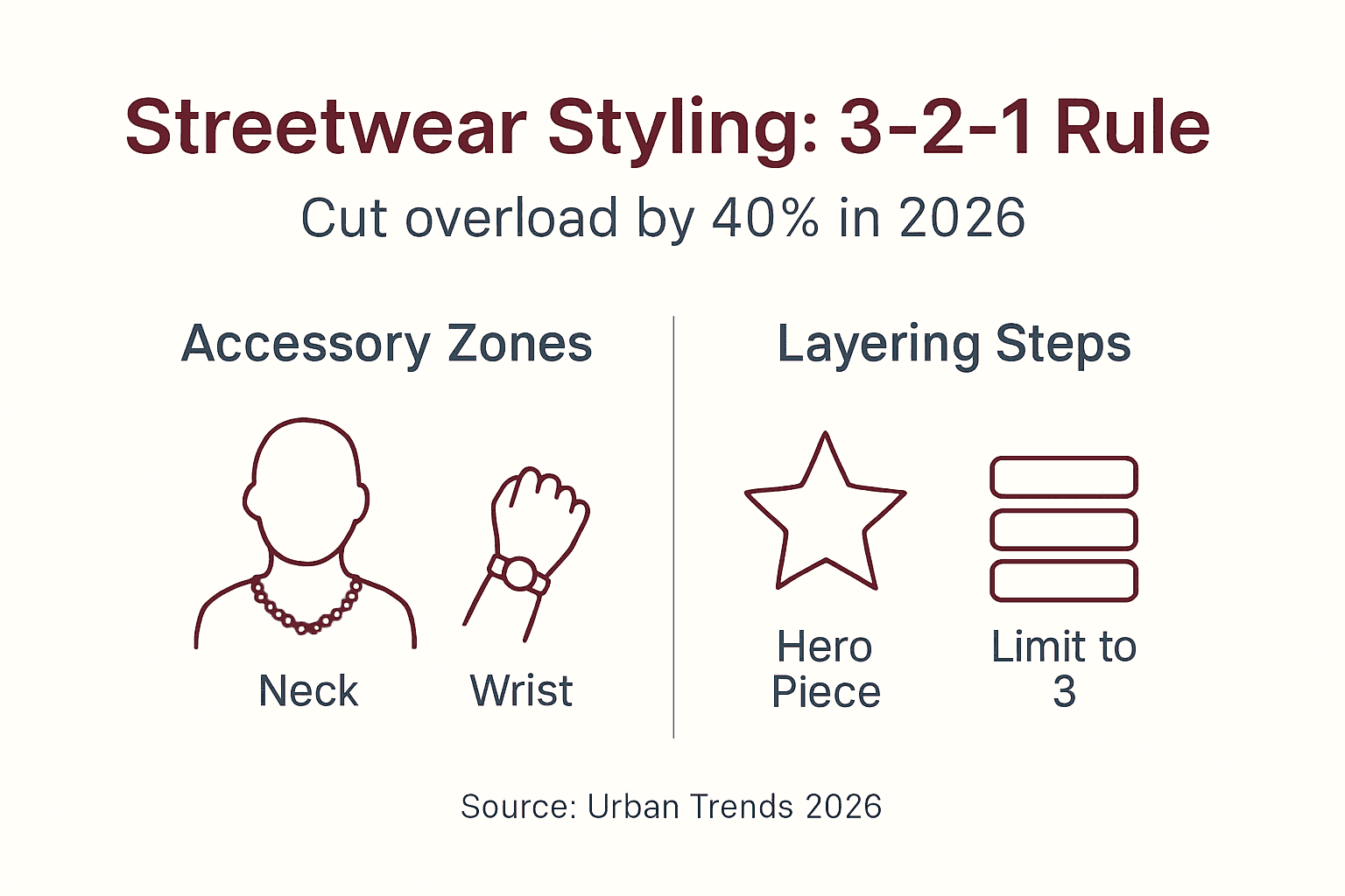 Infographic 3-2-1 accessory layering rule