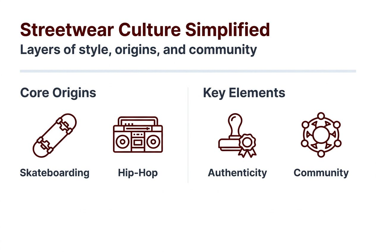 Infographic summarizing streetwear culture components