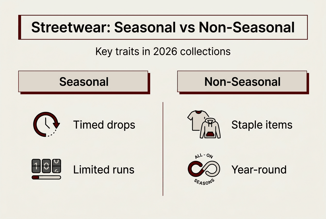 Infographic comparing seasonal and non-seasonal streetwear