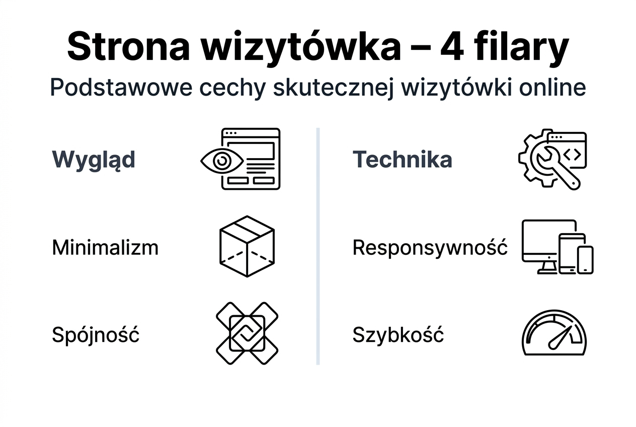 Infografika: Kluczowe elementy skutecznej strony wizytówki