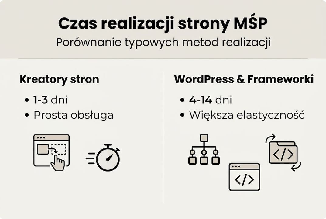 Infografika: ile trwa stworzenie strony internetowej dla małej lub średniej firmy?