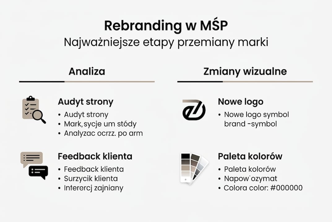Schemat procesu rebrandingu dla małych i średnich firm