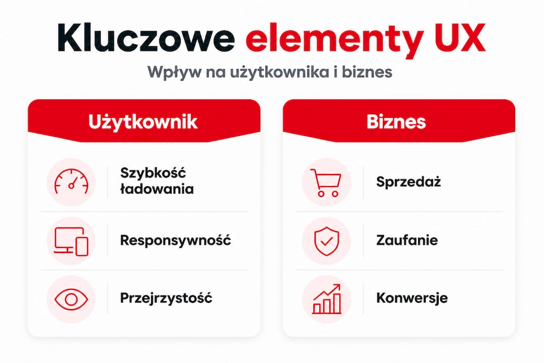 Infografika pokazująca, jak doświadczenia użytkownika przekładają się na efekty biznesowe