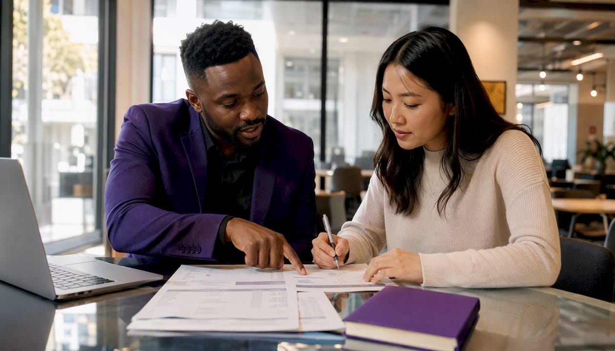 Accounting team collaborating on bank reconciliation