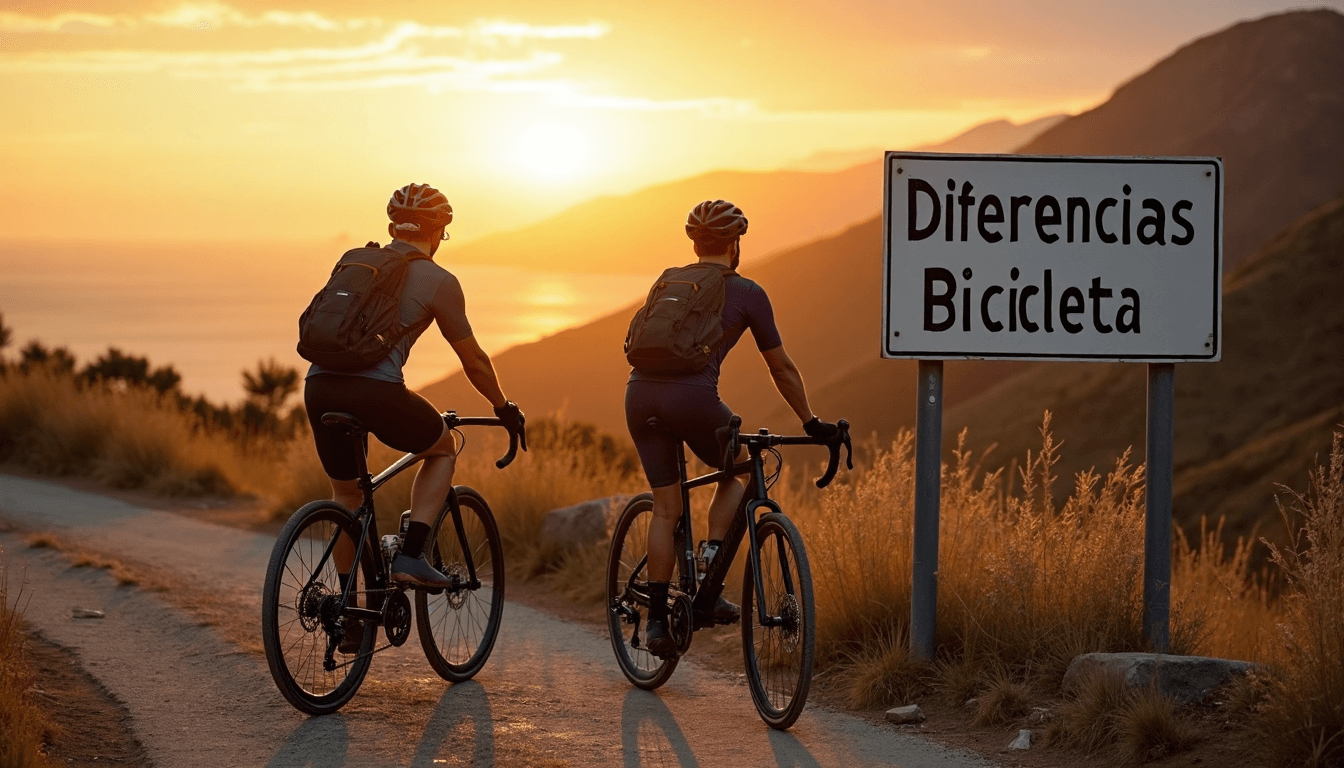 Cyclists at sunrise with gravel and road bikes by viewpoint sign