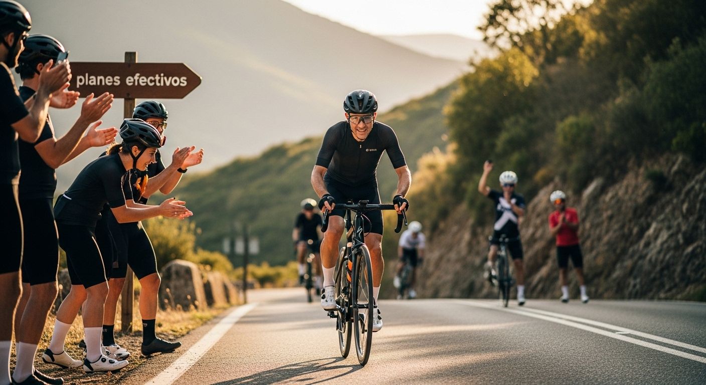 ciclistas montaña entrenamiento