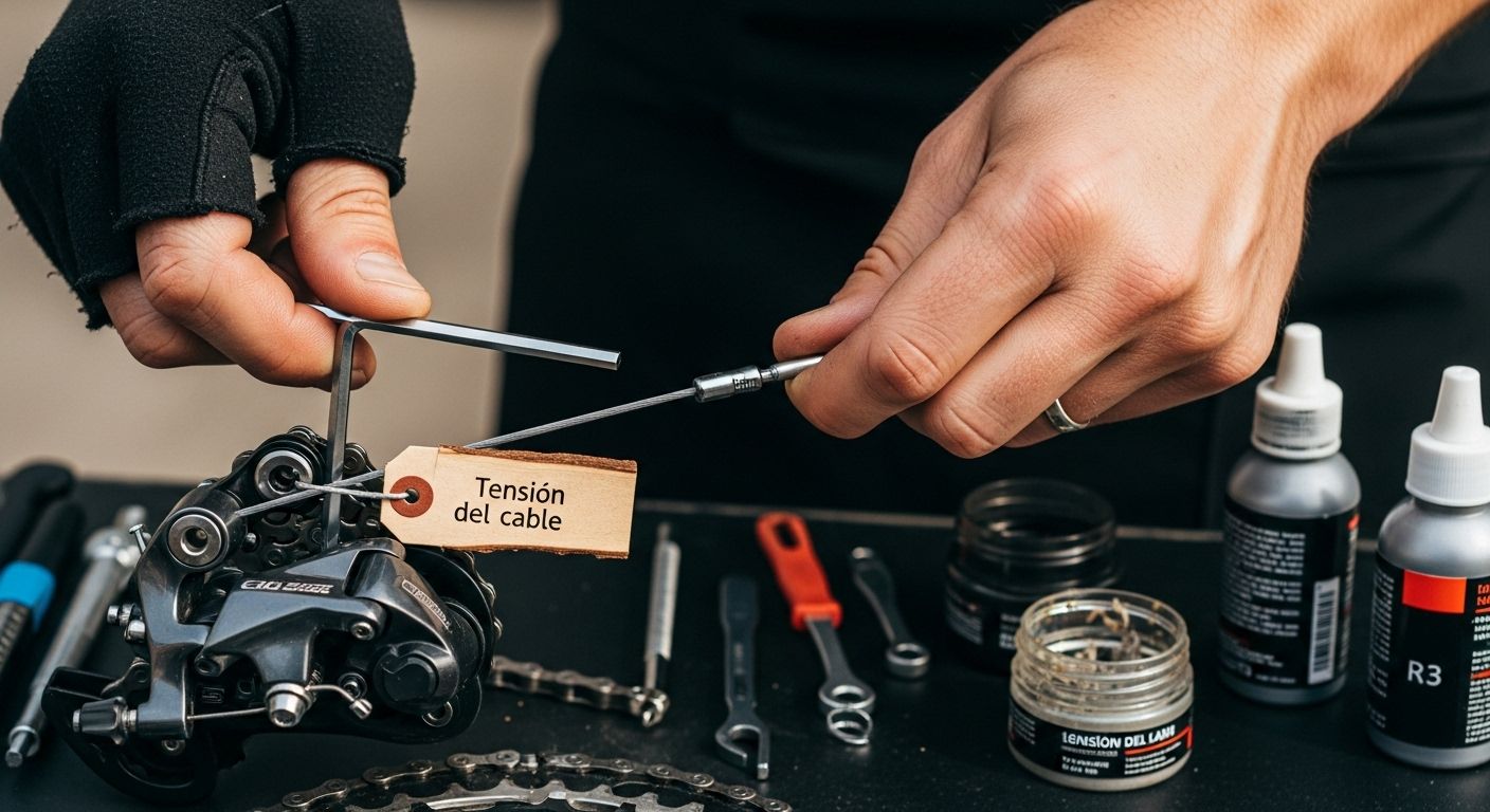 ajustar tensión cable cambio delantero