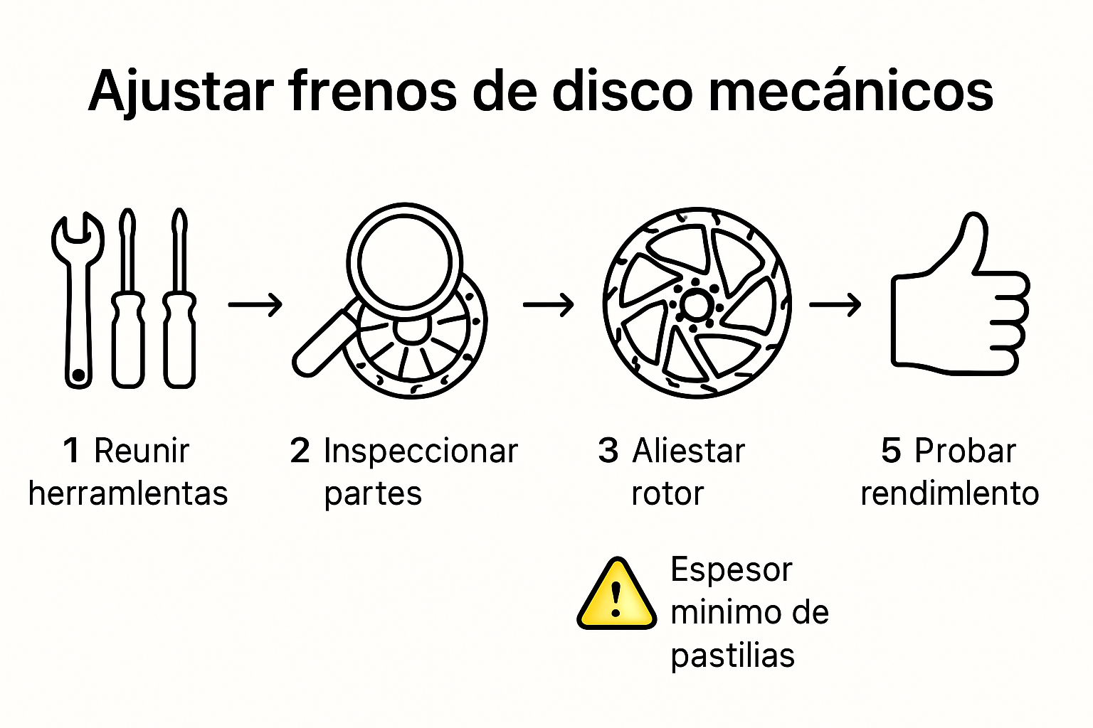 Cinco pasos para ajustar frenos de disco mecánicos
