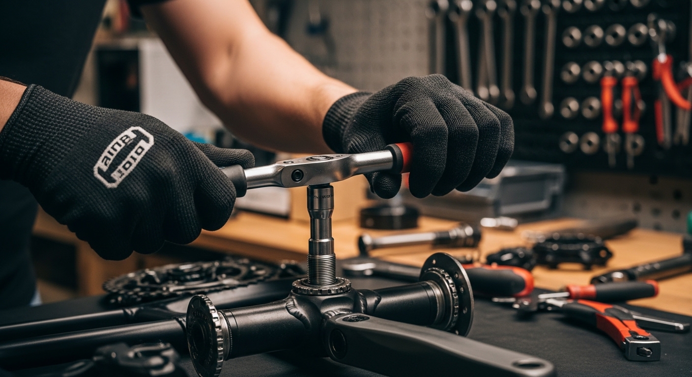 ajuste eje central bicicleta