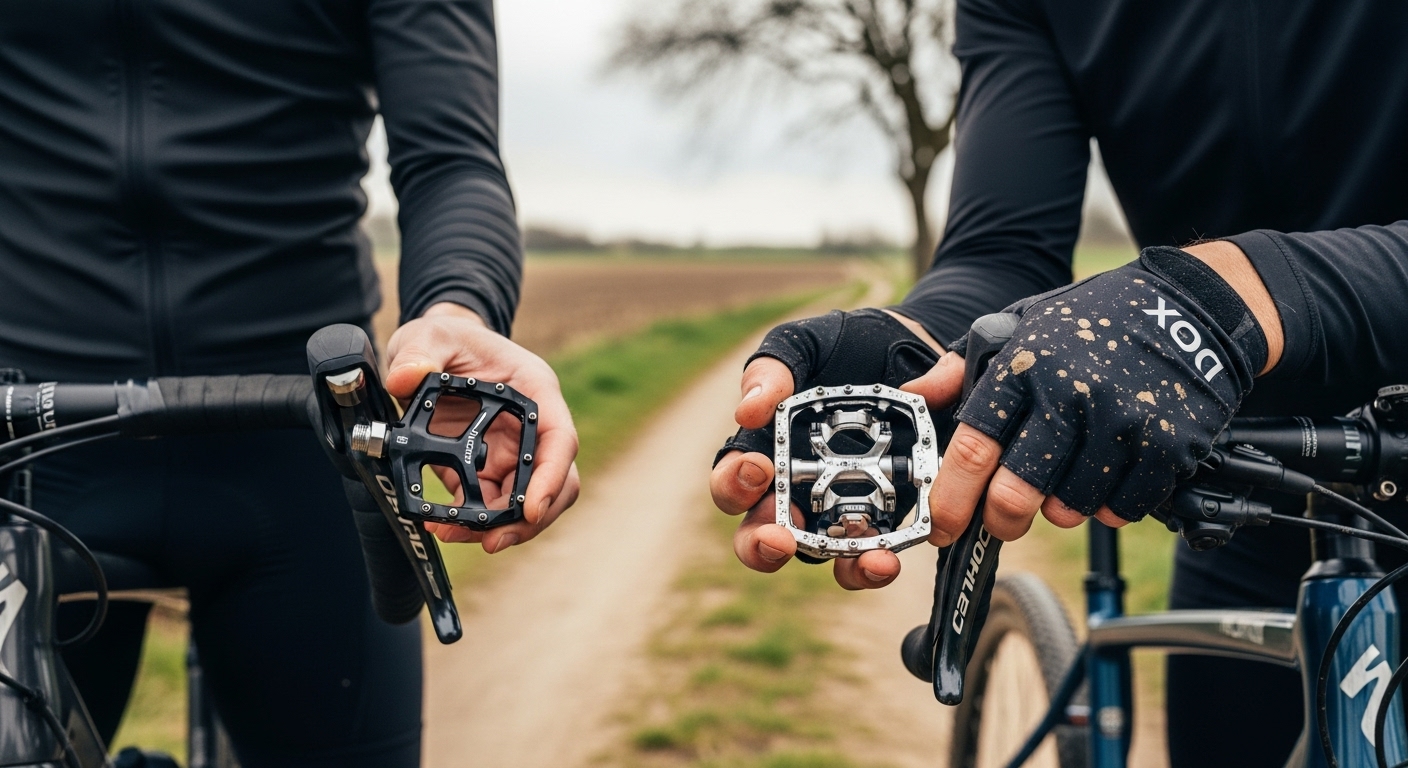 ciclistas explicando pedales ruta mtb