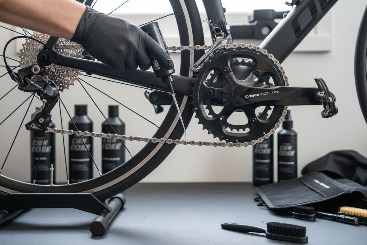 lubricación cadena bicicleta